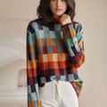 Rainbow Plaid Casual Sweater