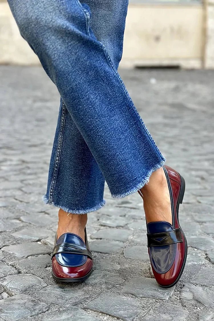 SHINY TRICOLOR LOAFERS - Rossis Family Boutique Miami