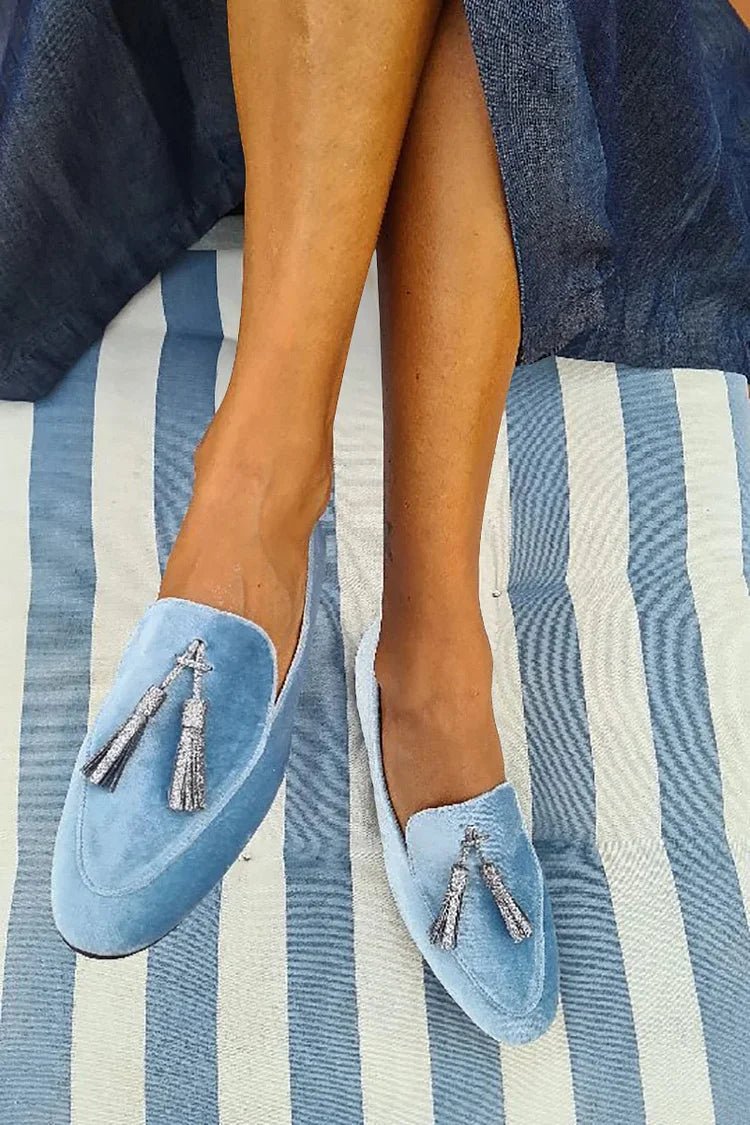 SLIPPER WITH SILVER TASSELS - Rossis Family Boutique Miami
