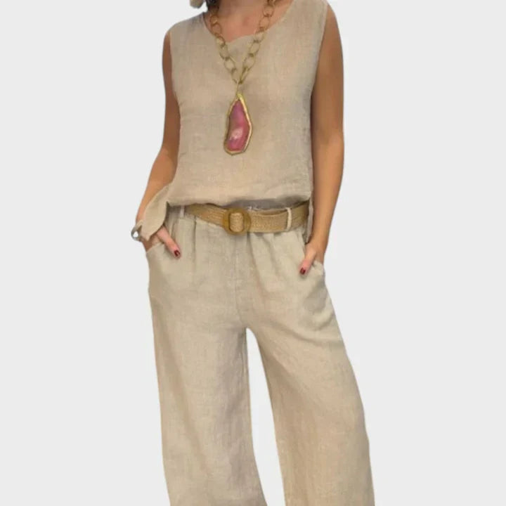 Paloma | Bohemian Sleeveless Top and Cropped Pants Co-Ord Set