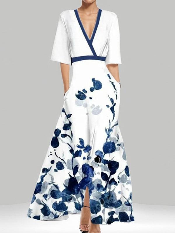 Elegant Maxi Dress with Medium Sleeves