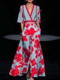 Elegant Maxi Dress with Medium Sleeves