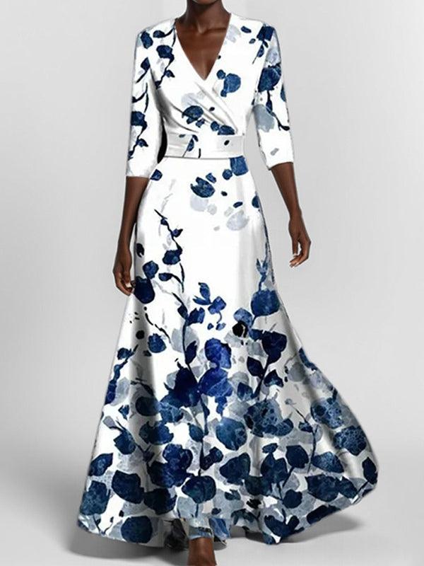 Elegant Maxi Dress with Medium Sleeves
