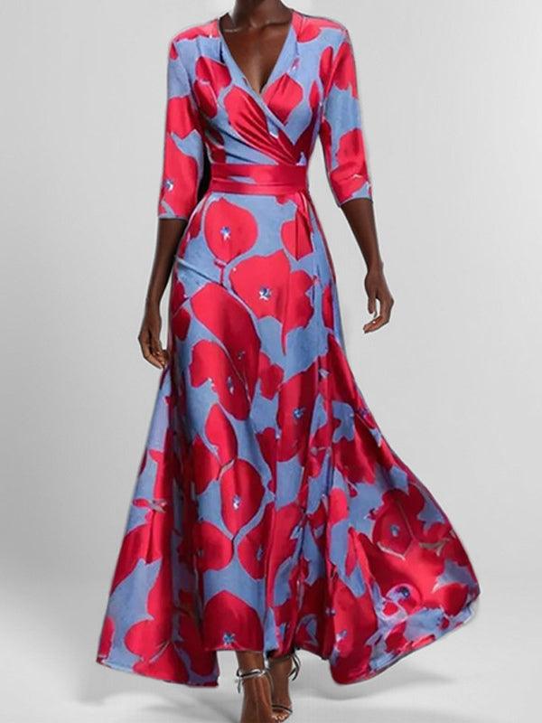 Elegant Maxi Dress with Medium Sleeves