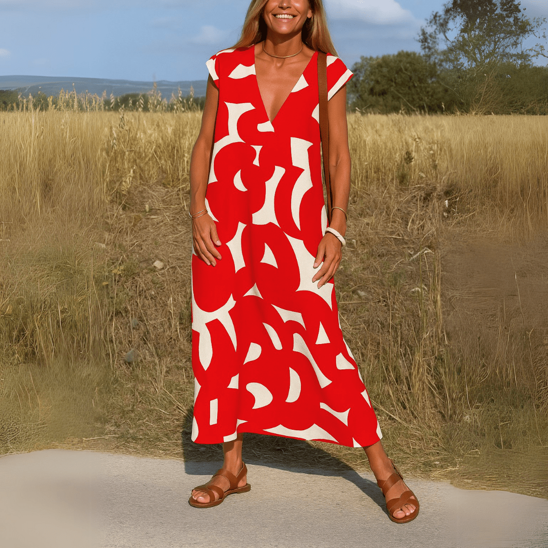 VALÉRIE | LIGHTWEIGHT V - NECK DRESS - Rossis Family Boutique Miami