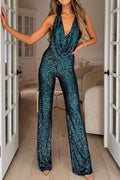 Sequin Halter Neck Jumpsuit