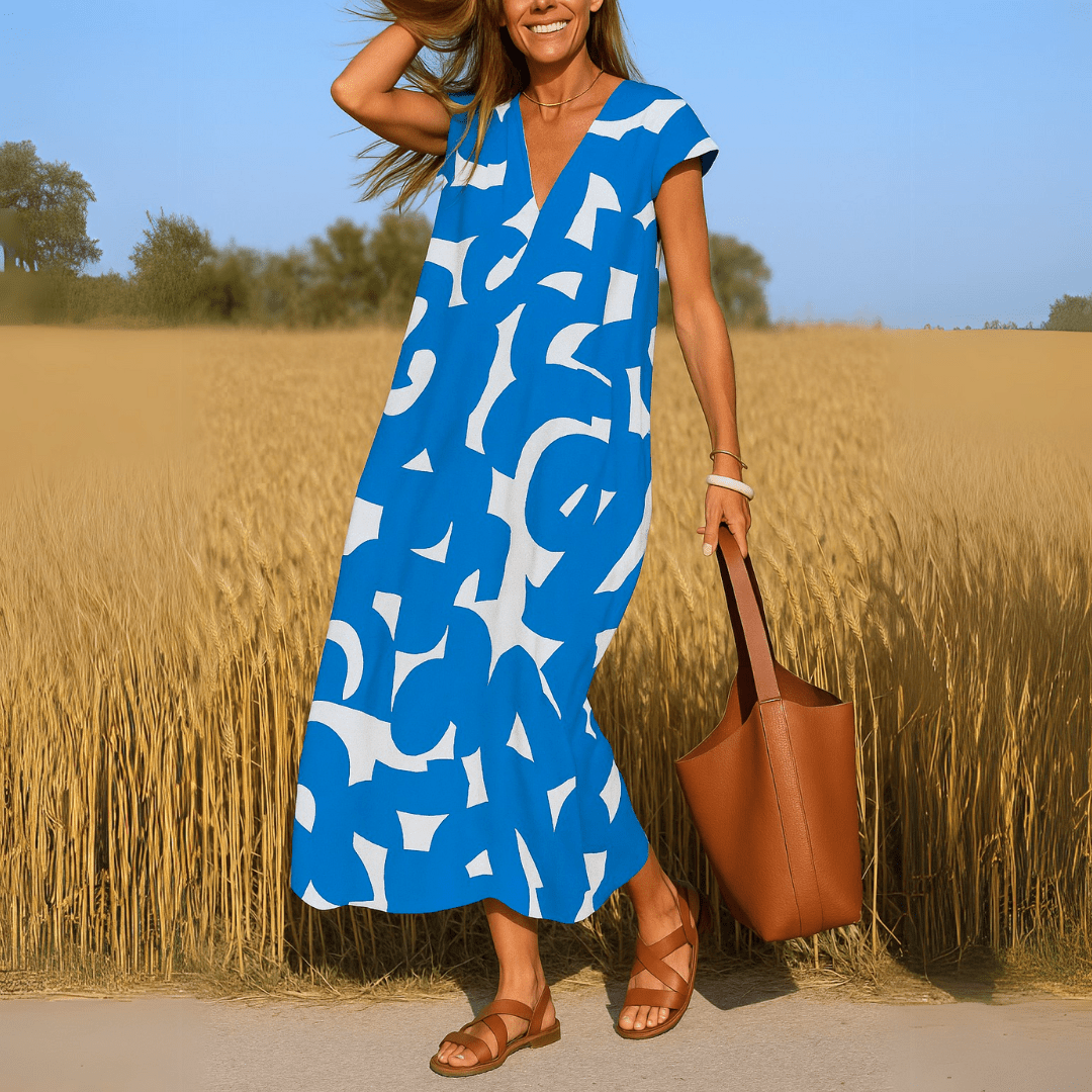 VALÉRIE | LIGHTWEIGHT V - NECK DRESS - Rossis Family Boutique Miami