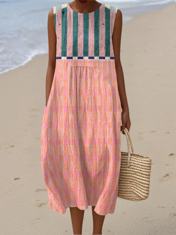 Lily™ Pastel Striped Midi Dress