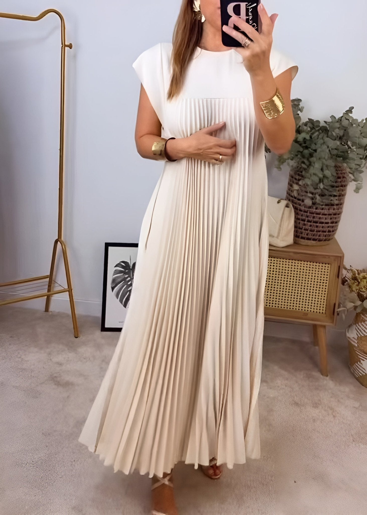 SIMONE | LIGHT AND REFINED PLEATED DRESS - Rossis Family Boutique Miami