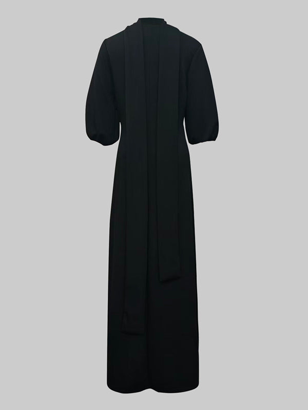 Elegant Maxi Dress with Side Buttons