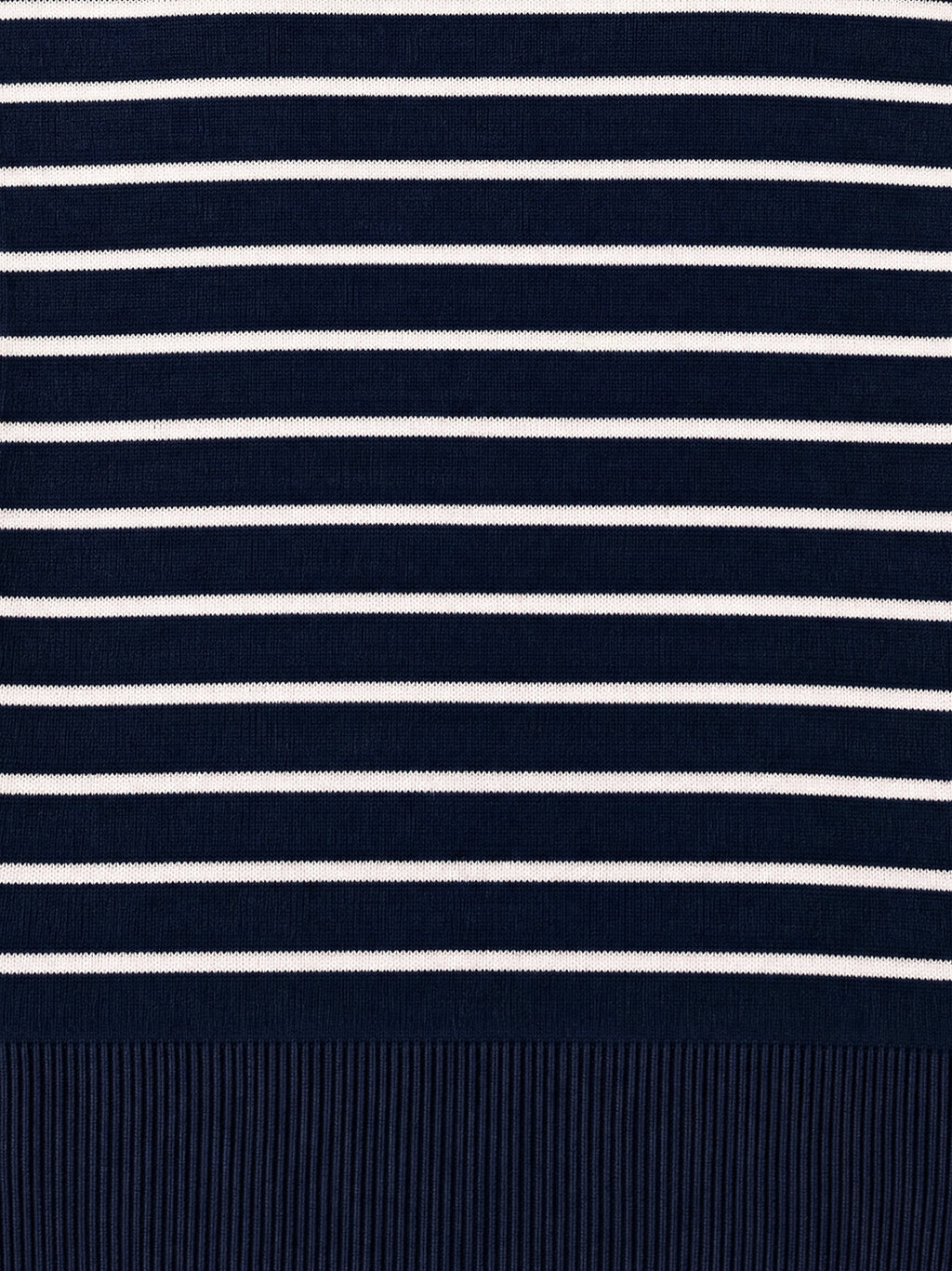 Navy‑White Breton‑Stripe Knit Pullover Sweater