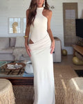 Abito sexy smanicato con cut-out vuoti
