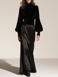 Women's Waist‑Defined Velvet Satin Set For Evening Party MDZ0268I6LYL
