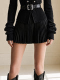 Elegant Black Pleated Mini Skirt