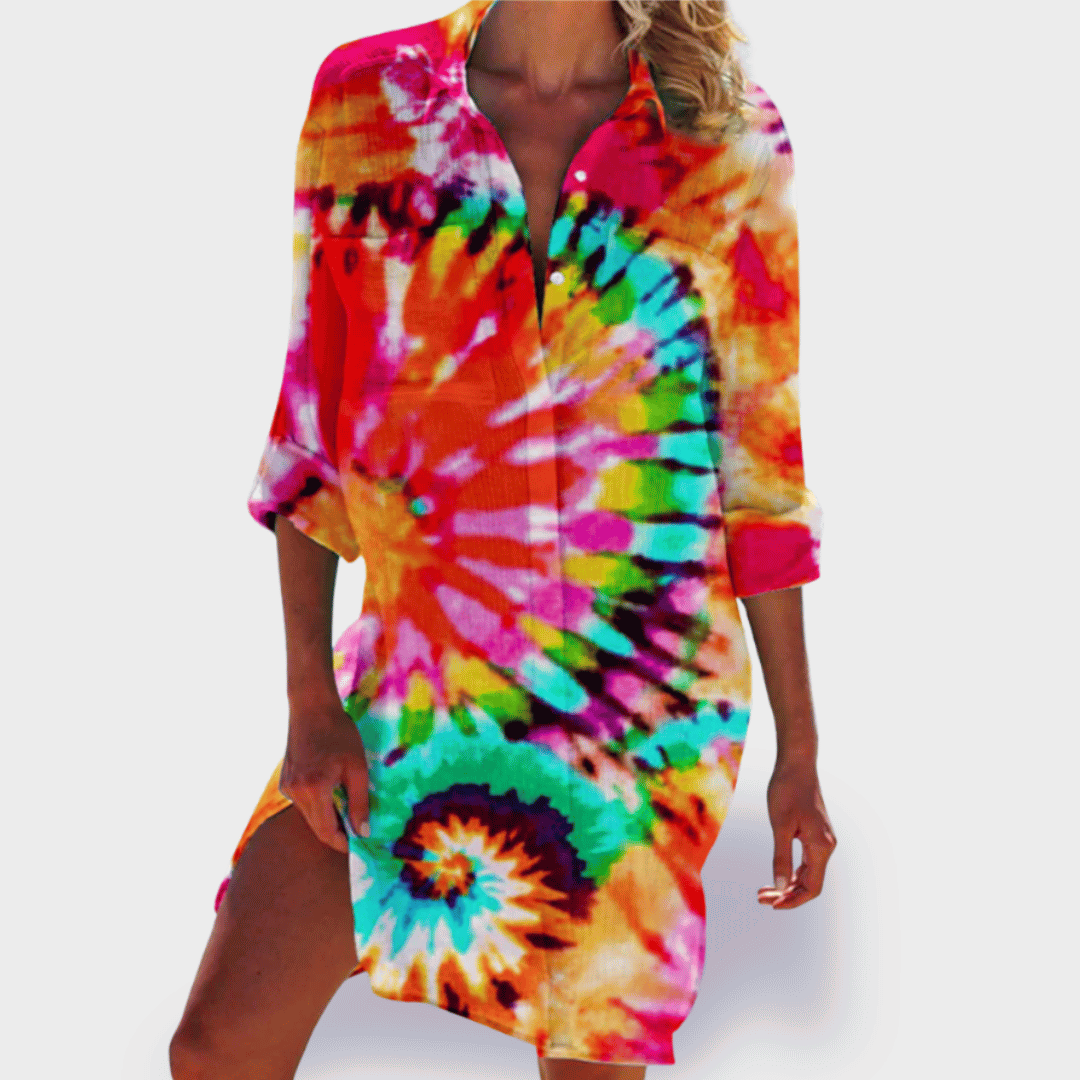 BRIGITTE | COLOURFUL AND LIGHTWEIGHT SUMMER DRESS - Rossis Family Boutique Miami