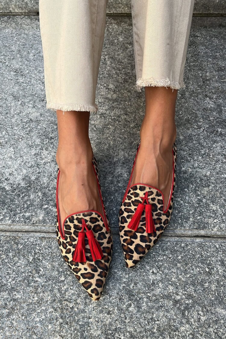 POINTED LOAFERS WITH FRINGE DETAILS - Rossis Family Boutique Miami