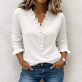 LIORA™ | Ruffled Tie-Front Blouse