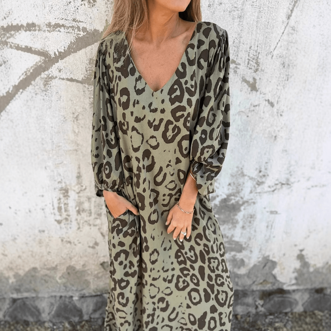 DENISE | DRESS WITH LEOPARD PRINT - Rossis Family Boutique Miami