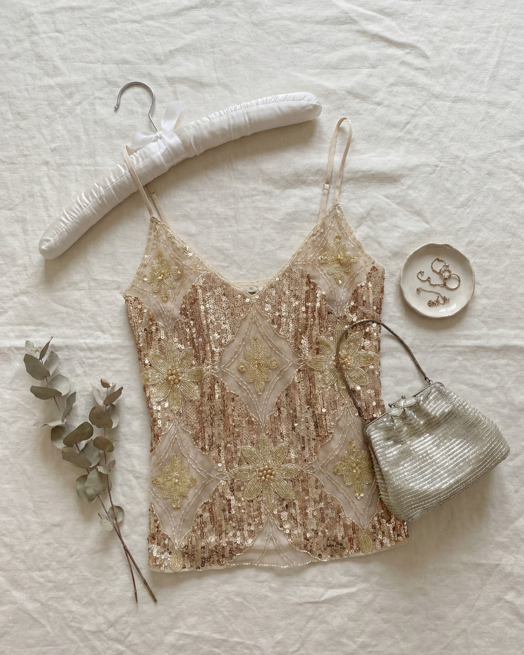 Venecia Embellished Top - Gold