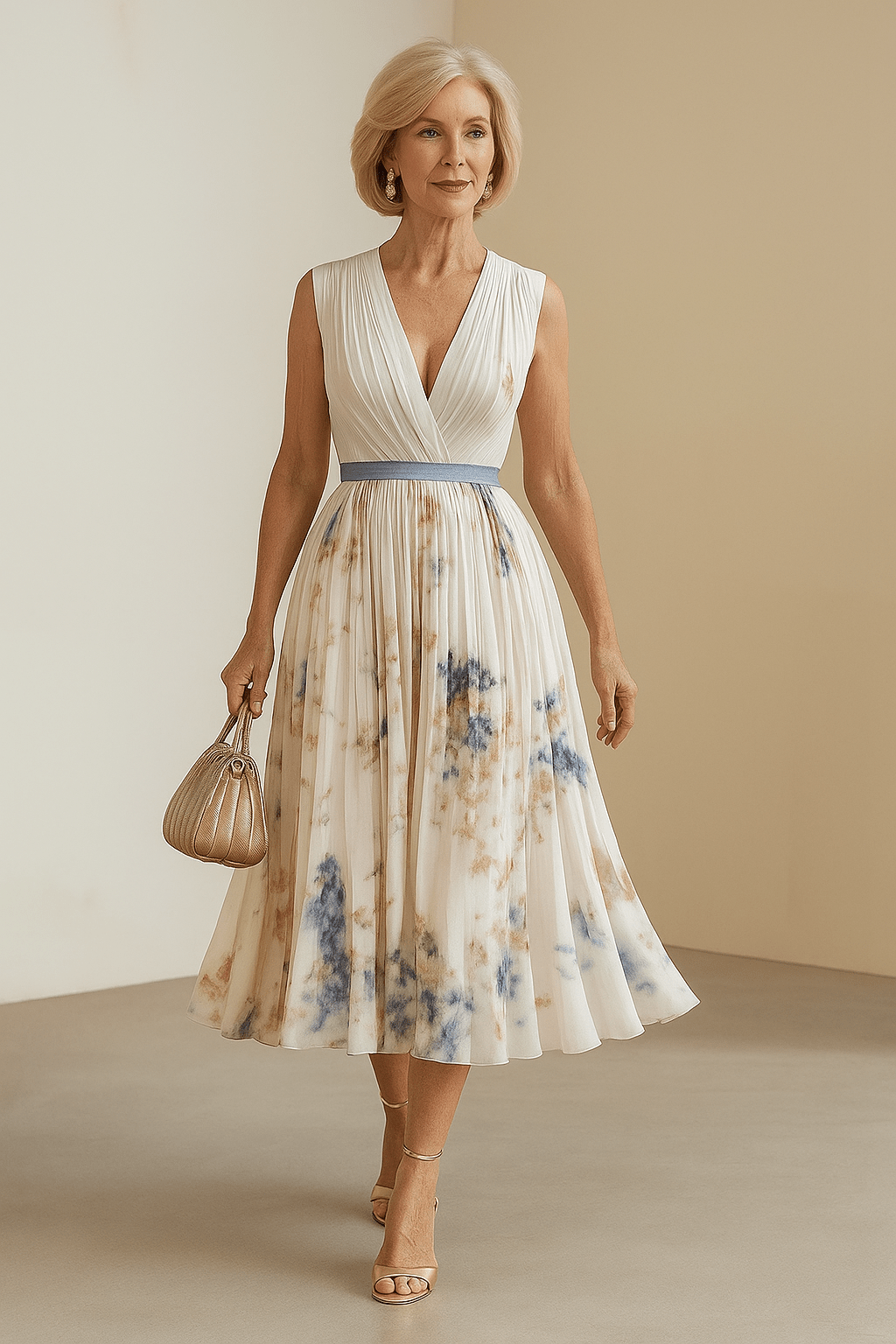 ELARA | DRESS WITH SOFT V - NECK - Rossis Family Boutique Miami