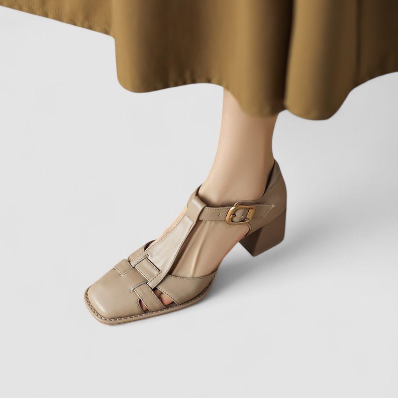 Elyxiana | Orthopaedic Block Heels with T-Strap