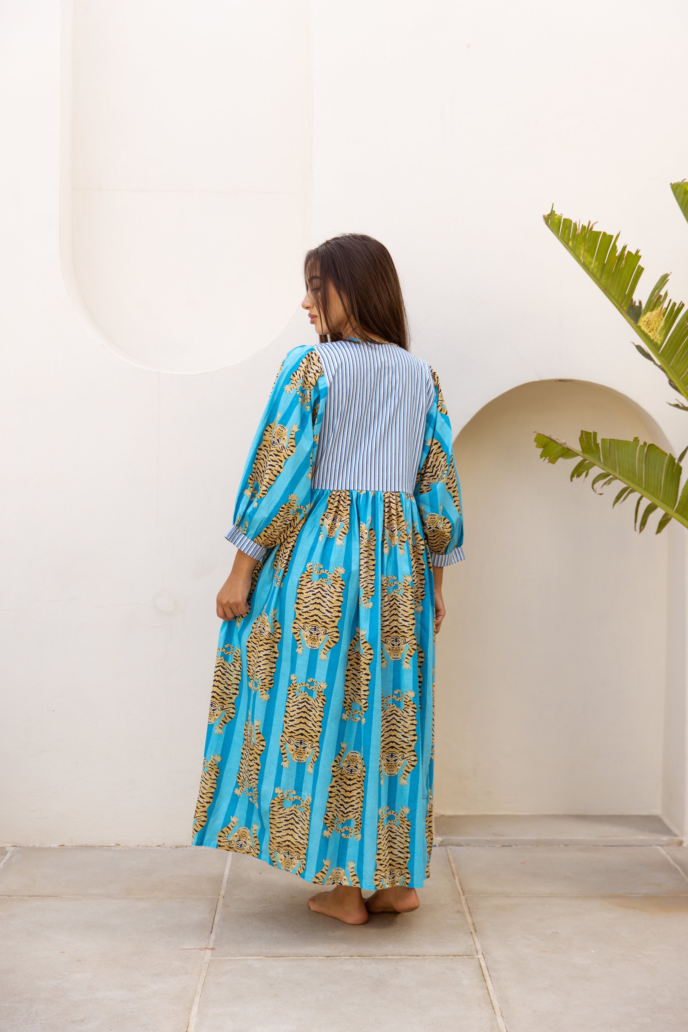 Tara Midi Dress Turquoise Blue Tigress