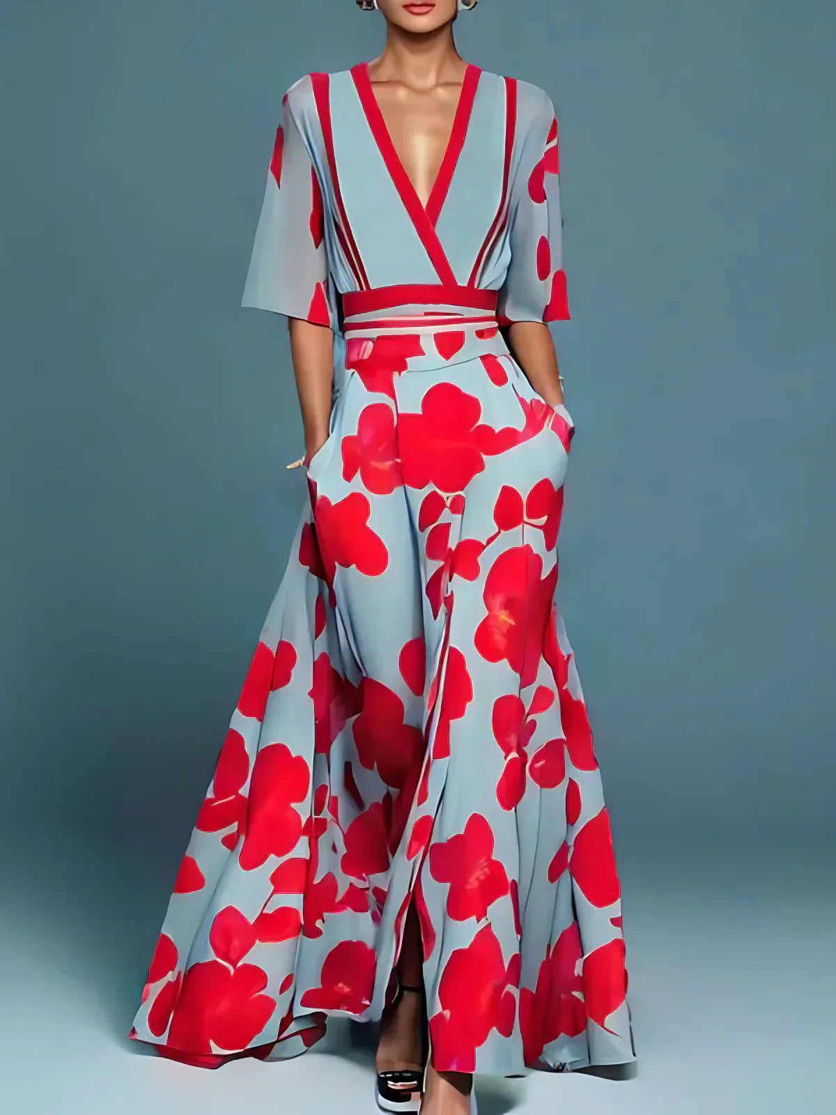 LAURE | ELEGANT FLORAL DRESS - Rossis Family Boutique Miami