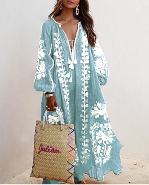 Printed Oversized Boho Maxi Dress