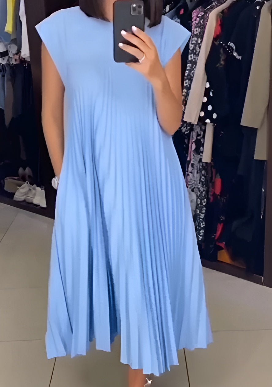 SIMONE | LIGHT AND REFINED PLEATED DRESS - Rossis Family Boutique Miami
