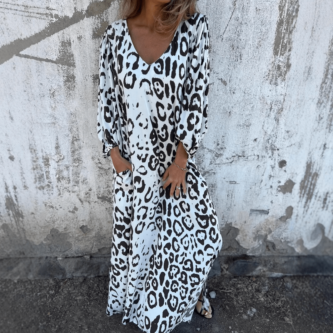 DENISE | DRESS WITH LEOPARD PRINT - Rossis Family Boutique Miami