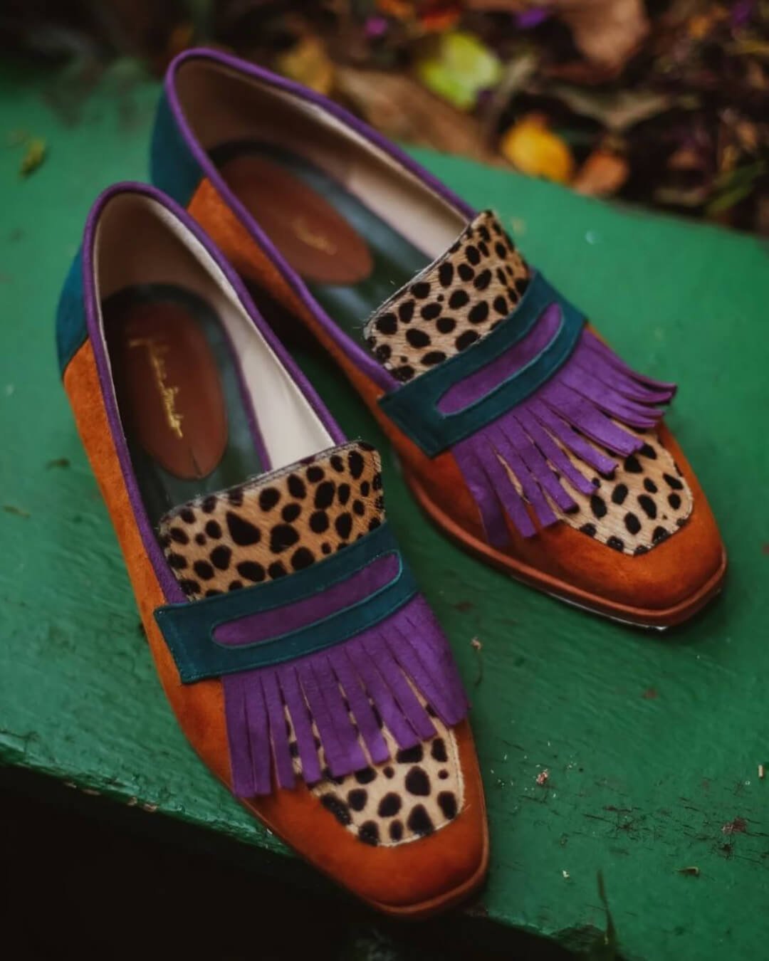 LOAFER WITH FRINGES AND ANIMAL PRINT - Rossis Family Boutique Miami