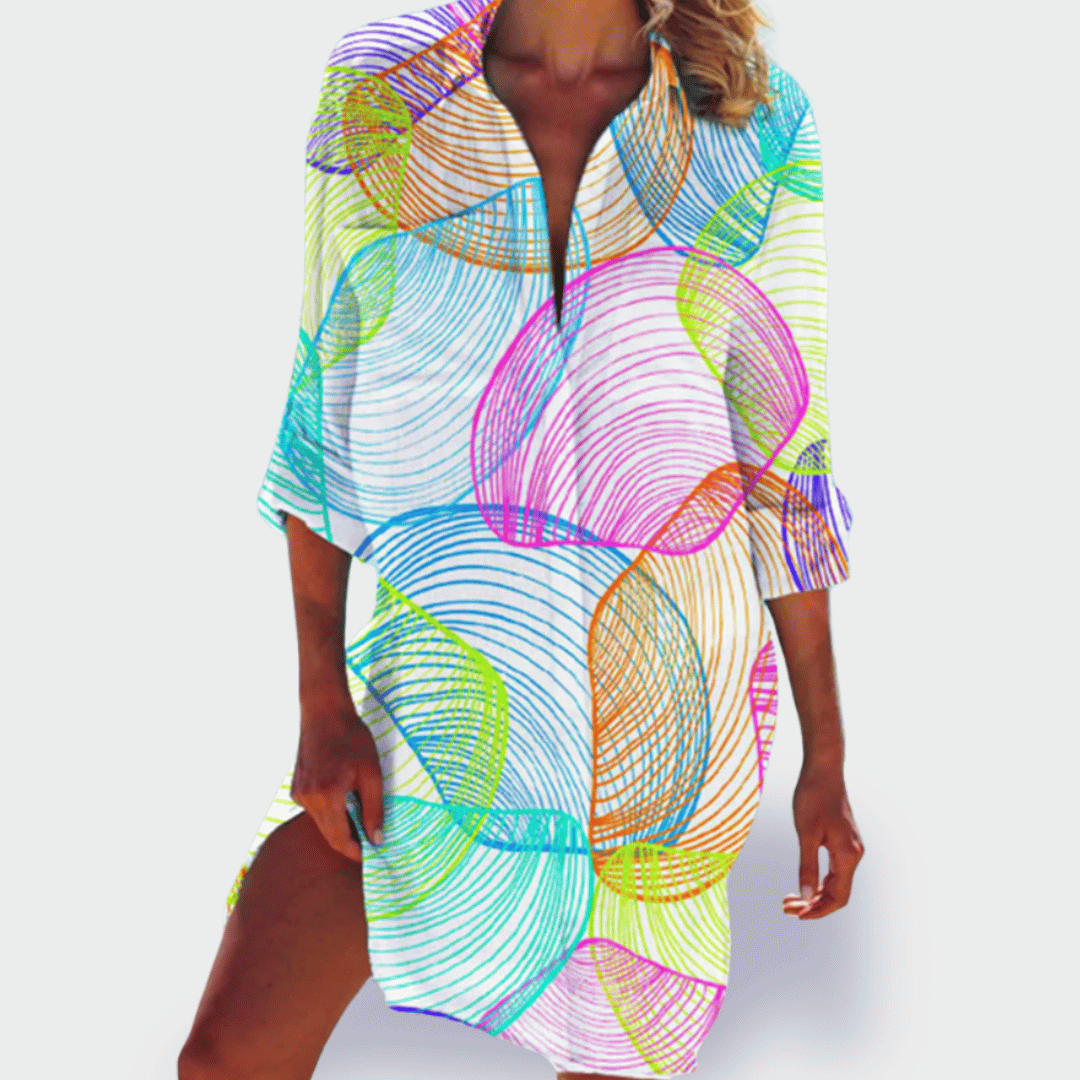 BRIGITTE | COLOURFUL AND LIGHTWEIGHT SUMMER DRESS - Rossis Family Boutique Miami