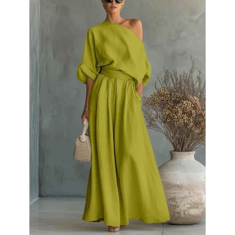 Lisa | Cold Shoulder Top and Tapered Pants Set