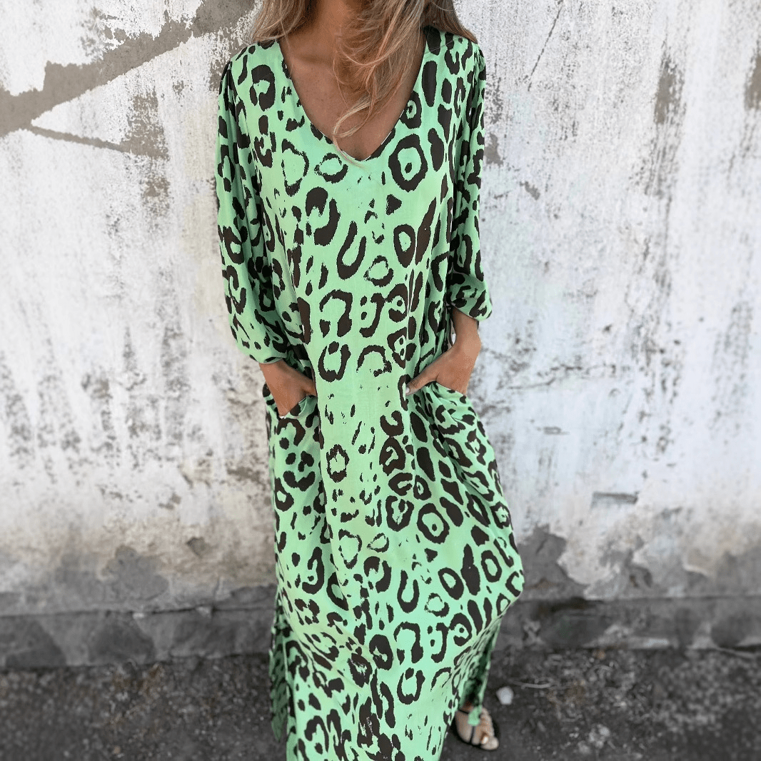 DENISE | DRESS WITH LEOPARD PRINT - Rossis Family Boutique Miami