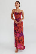 Nerida Dark Pink Maxi Dress with Low Back and Twist Detail