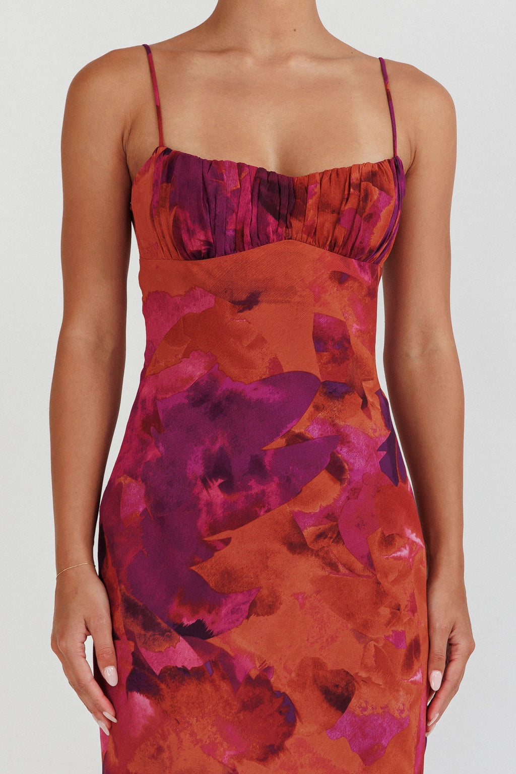 Nerida Dark Pink Maxi Dress with Low Back and Twist Detail