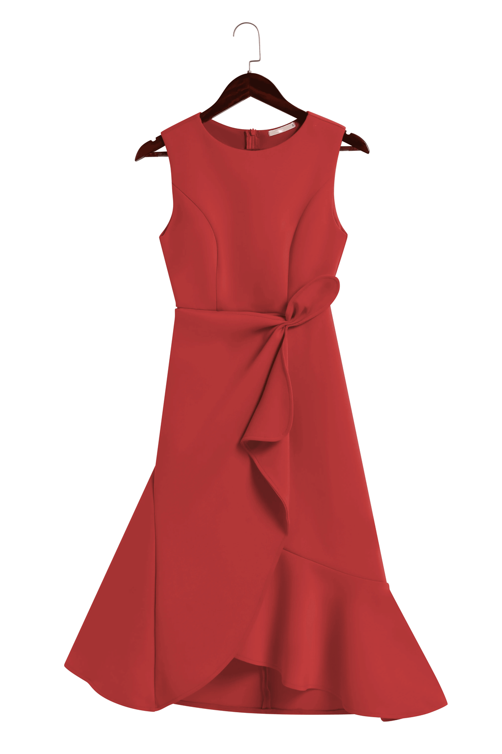 Elegant Sleeveless Midi Dress with Ruched Waist Twist – Day to Night