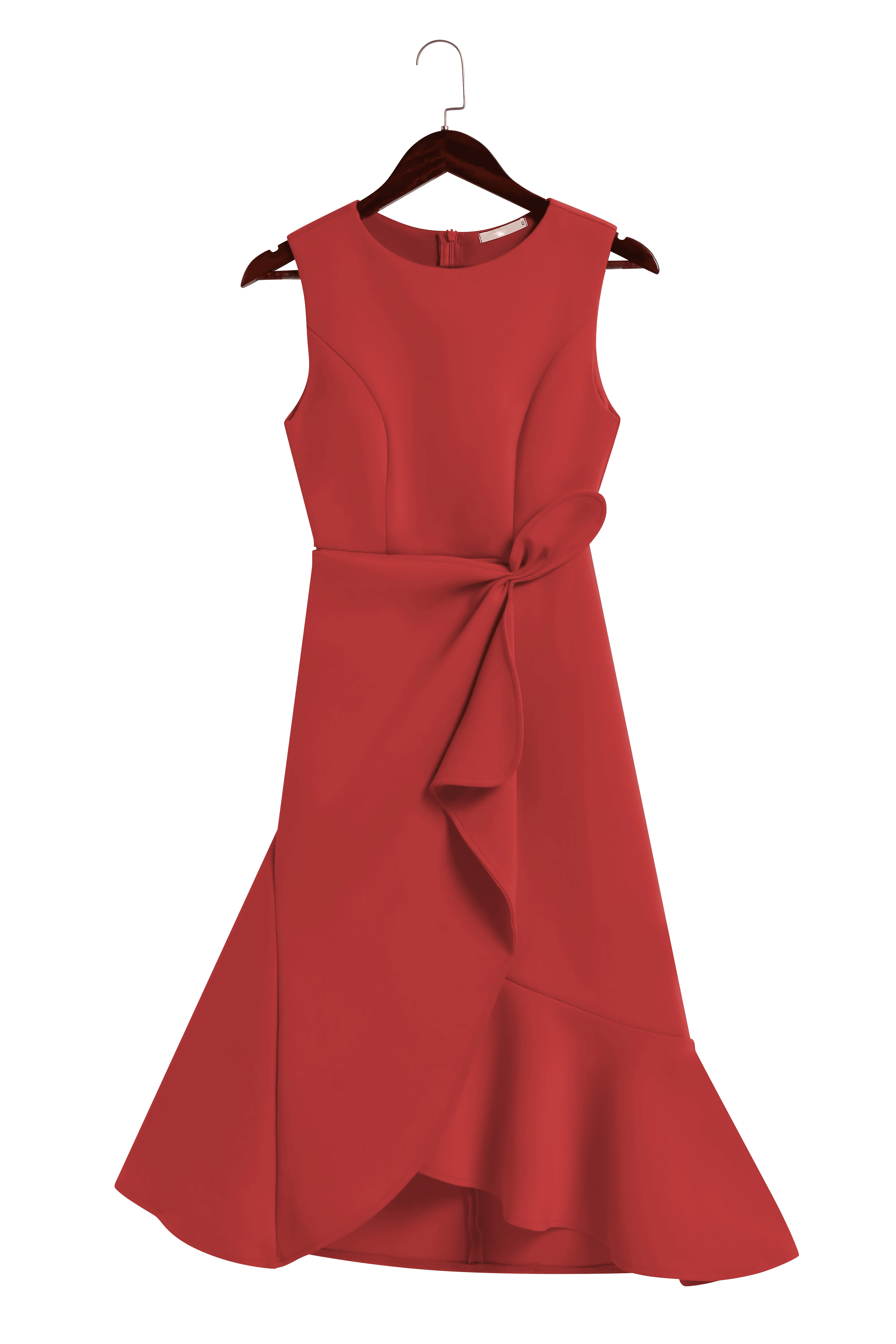 Elegant Sleeveless Midi Dress with Ruched Waist Twist – Day to Night