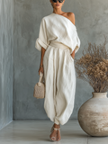 Lisa | Cold Shoulder Top and Tapered Pants Set