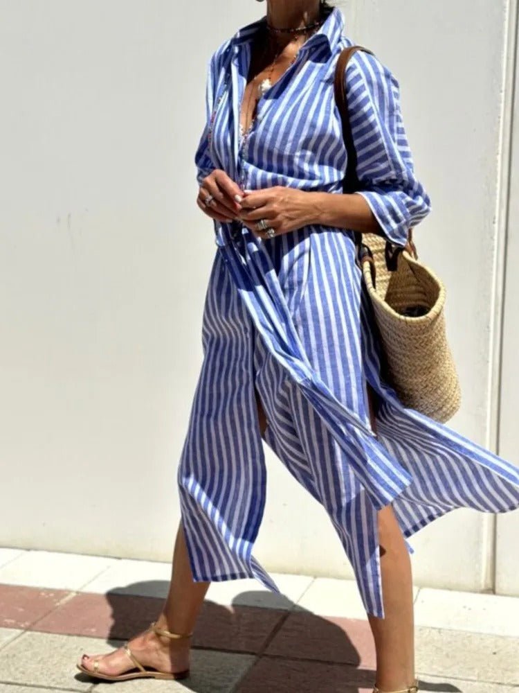 GÉRALDINE | LIGHTWEIGHT AND STYLISH STRIPED DRESS - Rossis Family Boutique Miami