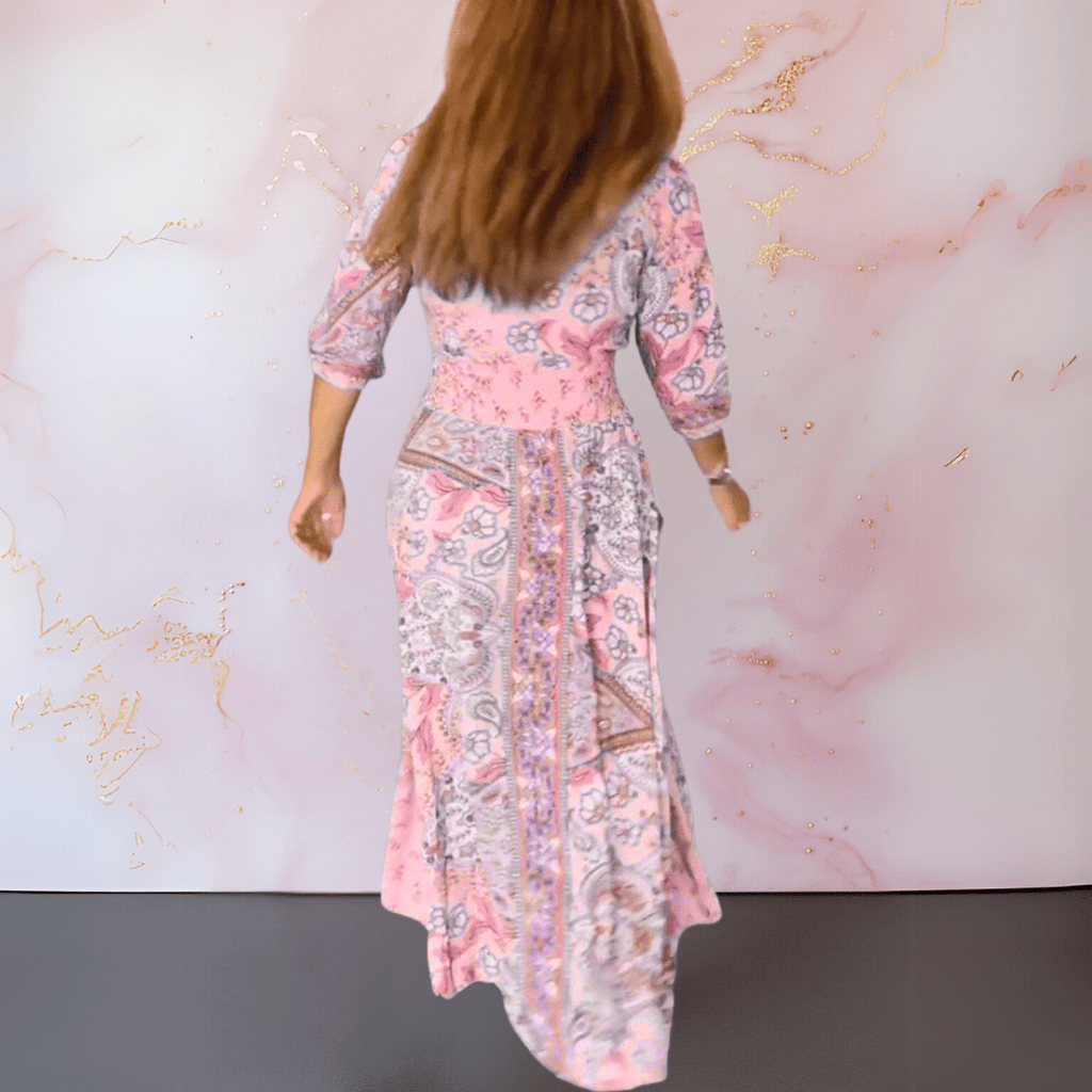 MARGA | ELEGANT SUMMER DRESS WITH V - NECK - Rossis Family Boutique Miami