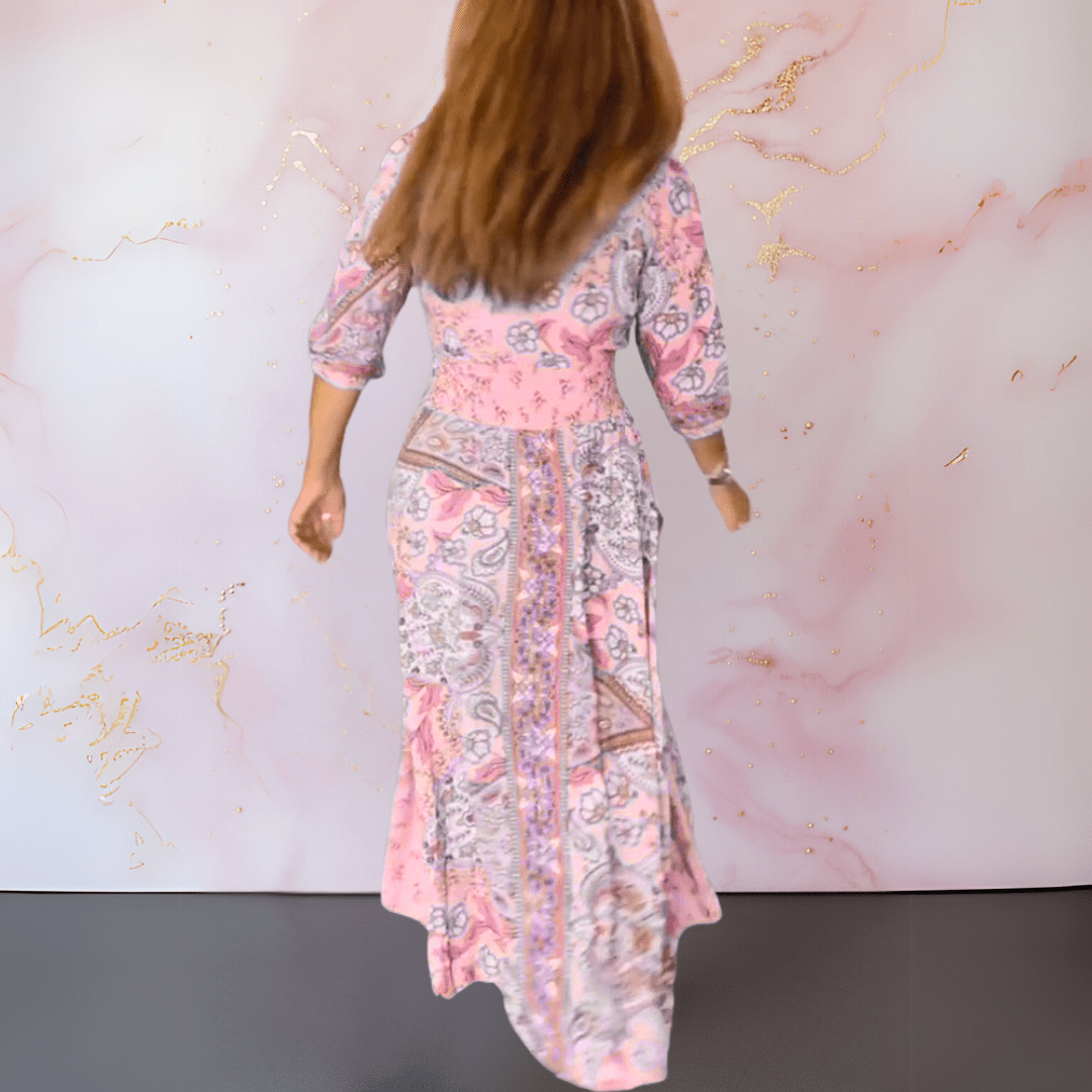 MARGA | ELEGANT SUMMER DRESS WITH V - NECK - Rossis Family Boutique Miami