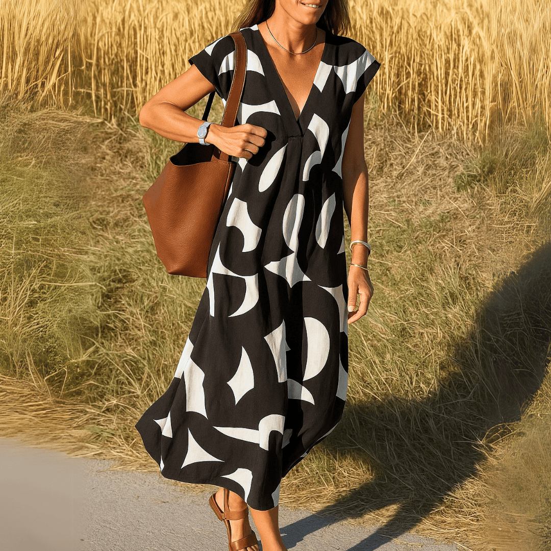 VALÉRIE | LIGHTWEIGHT V - NECK DRESS - Rossis Family Boutique Miami