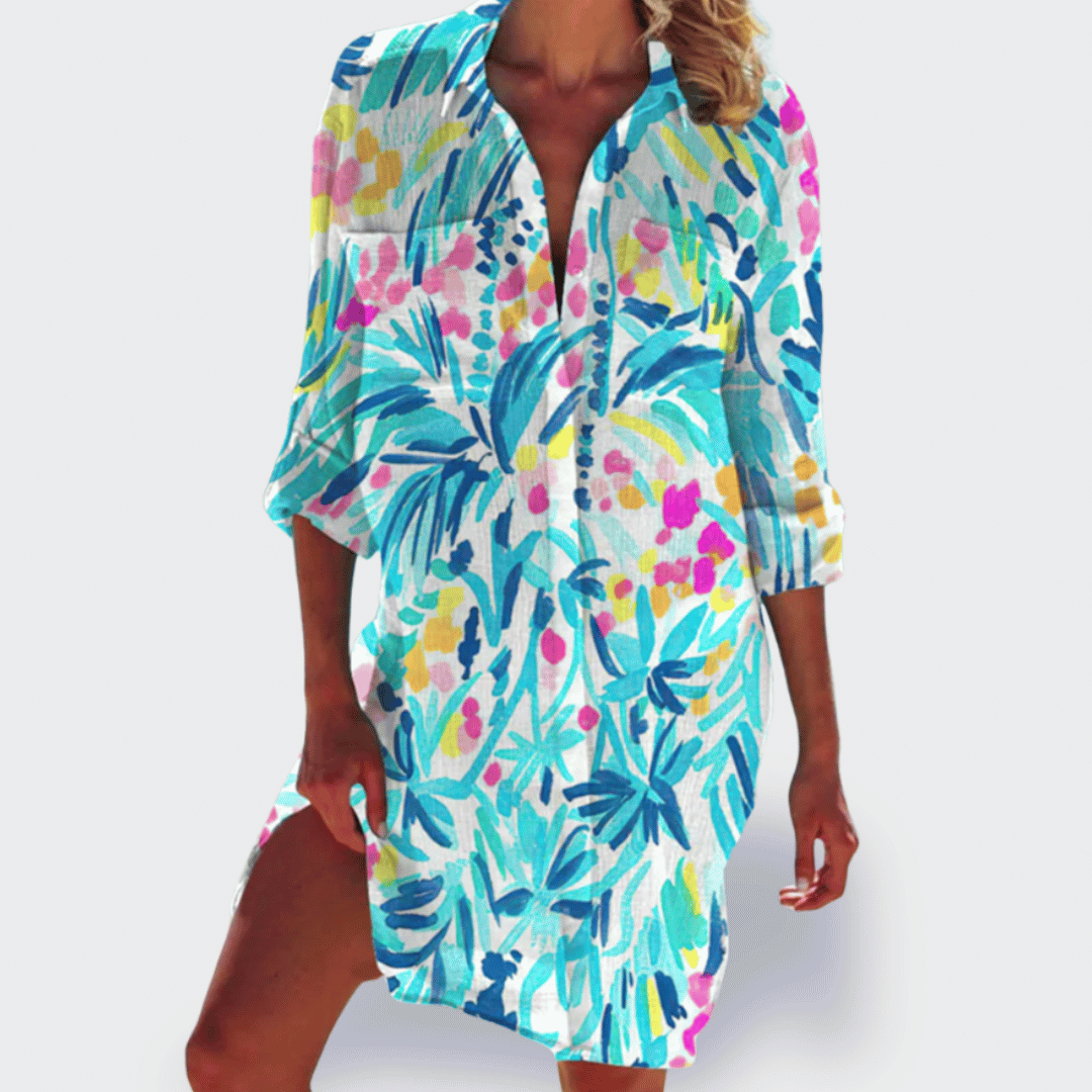 BRIGITTE | COLOURFUL AND LIGHTWEIGHT SUMMER DRESS - Rossis Family Boutique Miami