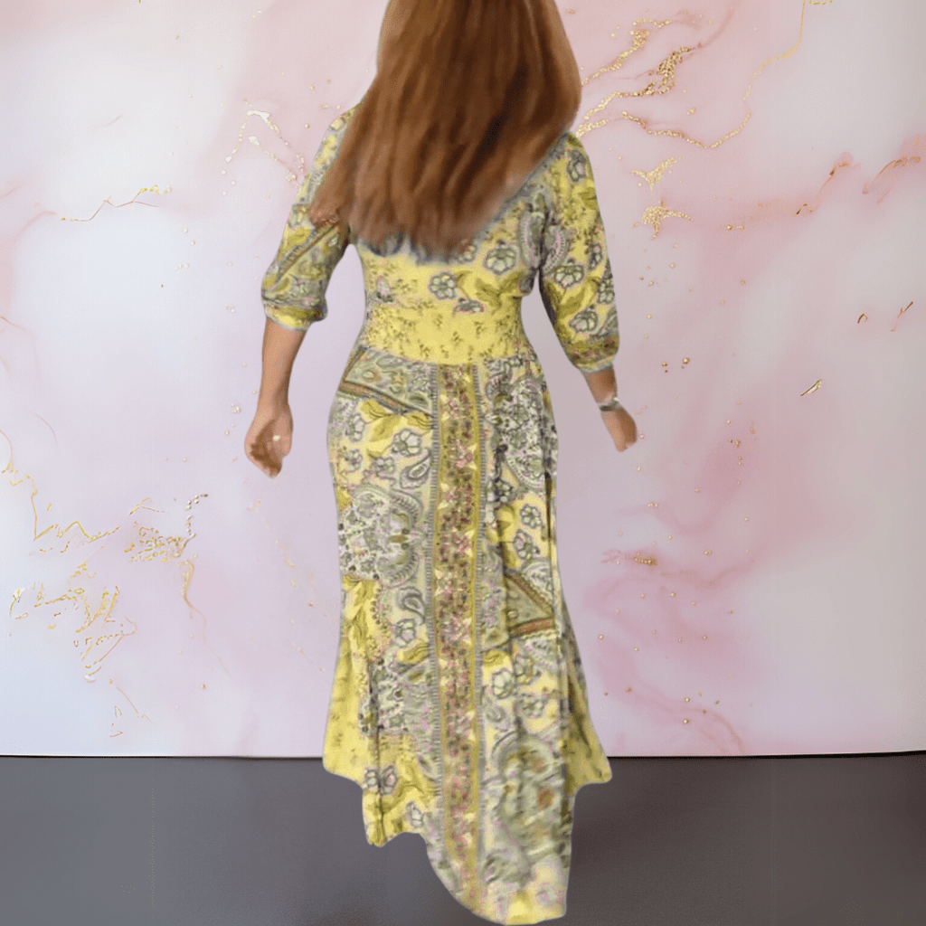 MARGA | ELEGANT SUMMER DRESS WITH V - NECK - Rossis Family Boutique Miami