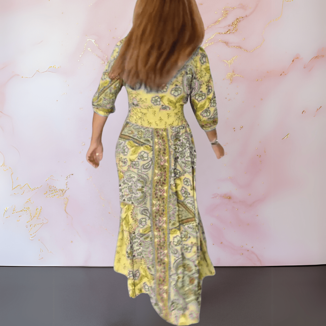 MARGA | ELEGANT SUMMER DRESS WITH V - NECK - Rossis Family Boutique Miami