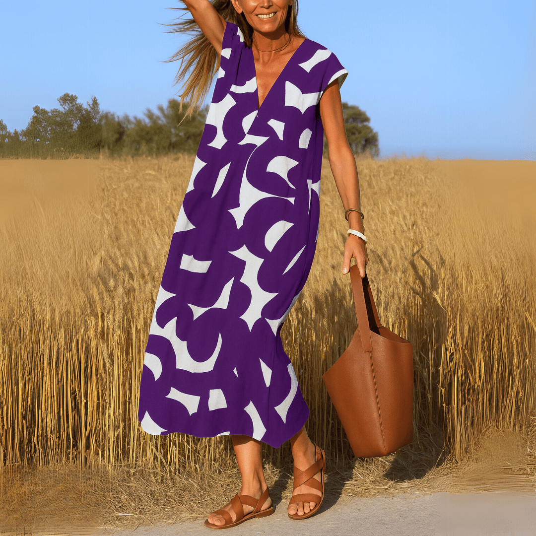 VALÉRIE | LIGHTWEIGHT V - NECK DRESS - Rossis Family Boutique Miami