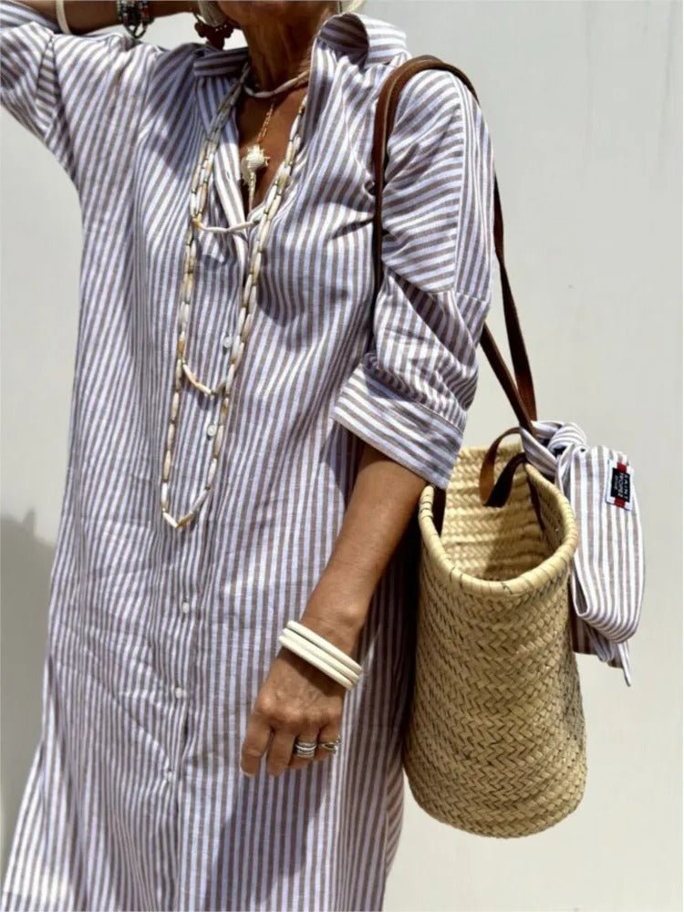 GÉRALDINE | LIGHTWEIGHT AND STYLISH STRIPED DRESS - Rossis Family Boutique Miami