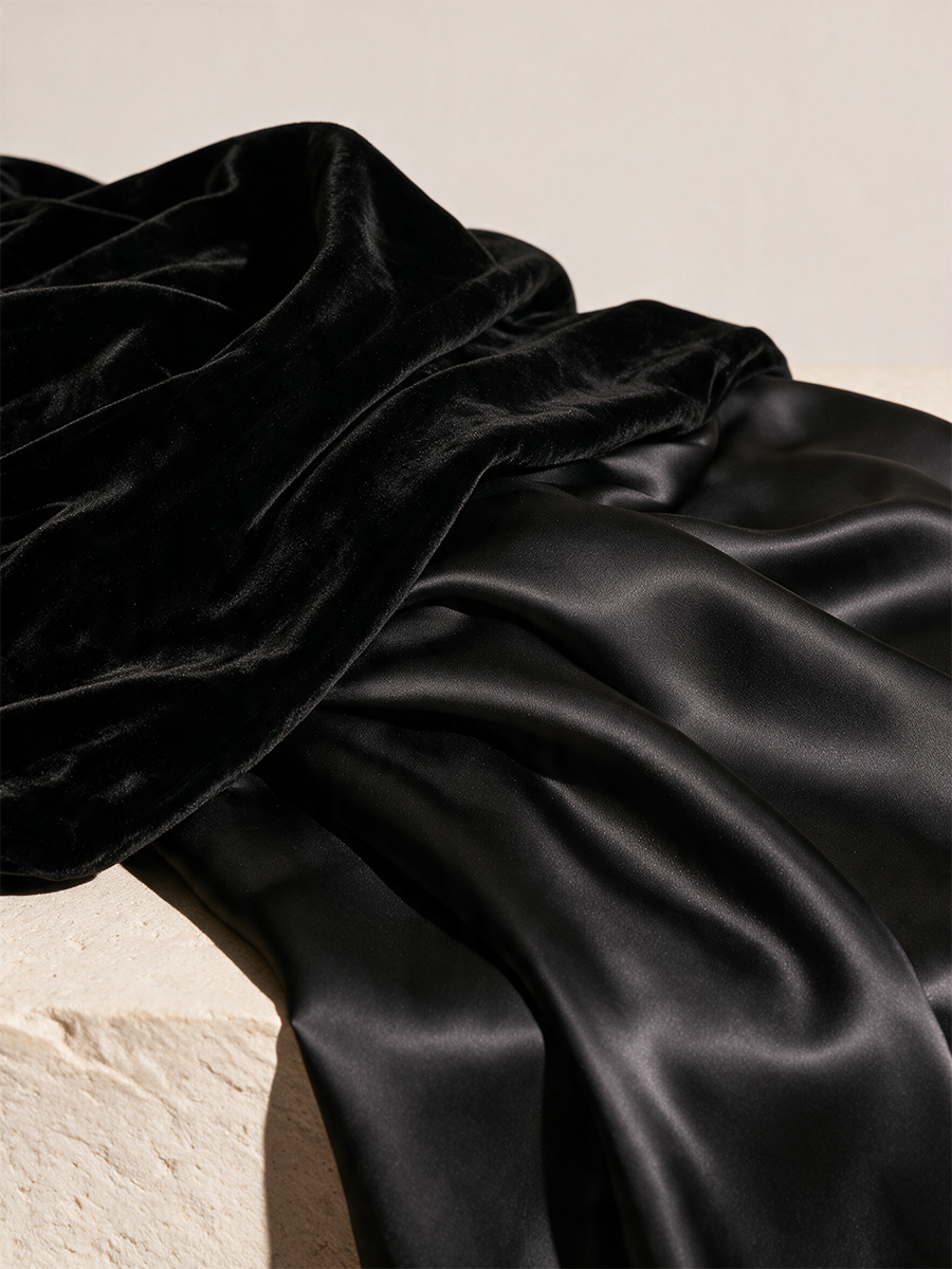 Women's Waist‑Defined Velvet Satin Set For Evening Party MDZ0268I6LYL
