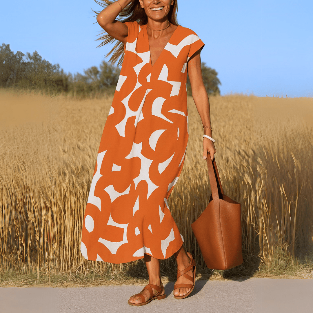 VALÉRIE | LIGHTWEIGHT V - NECK DRESS - Rossis Family Boutique Miami